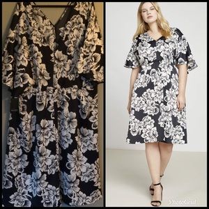 NWT Eloquii Cape Sleeve Midi Dress - Size 28